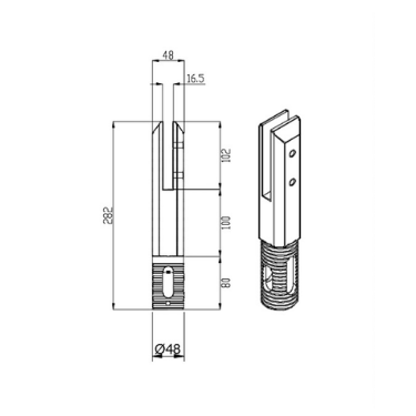 280mm Extended Core Drill Spigot Core Drill Glass Spigots: CD-EXT-P/S/B/W